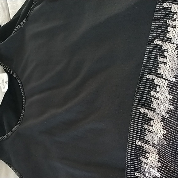 Chico's Sequins Contemporary Tank Black/Silver Chico's 2 - Picture 7 of 8